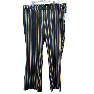 ELOQUII Womens Size 16 Vertical Stripes Multicolored Wide Leg Trouser Pants